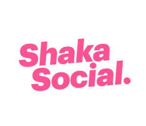 Shaka Social logo in pink – creative social media and content agency based in Scotland